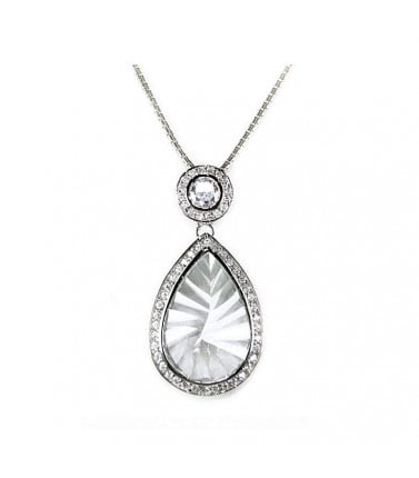 Oval Necklace with Cubic Zirconias