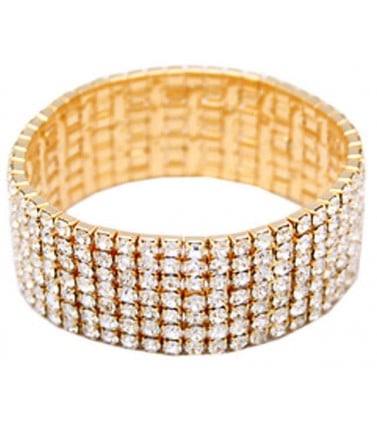 Bangle - Gold with Swarovski Crystals