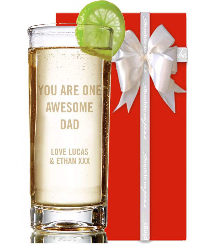Awesome Dad Gift Glass - Personalised