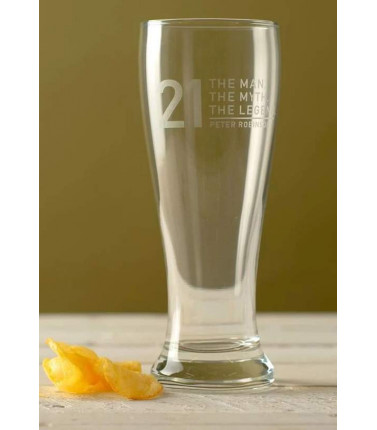 21st Birthday Personalised Beer Glass