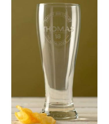 18th Birthday Personalised Beer Glass