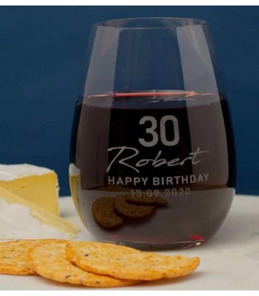 30th Birthday Wine Glass