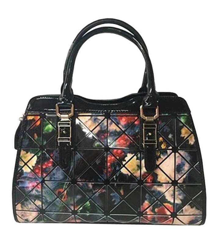 Handbag- Leather, Floral, Buckles