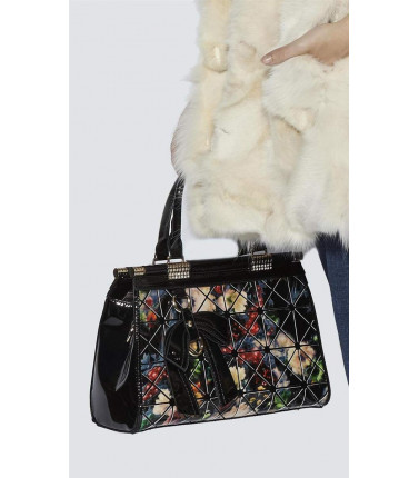 Handbag -Leather, Floral, Bow