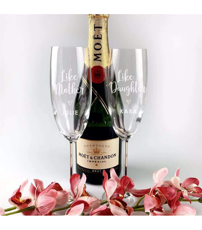 Gift for Mum Champagne Glasses Personalised