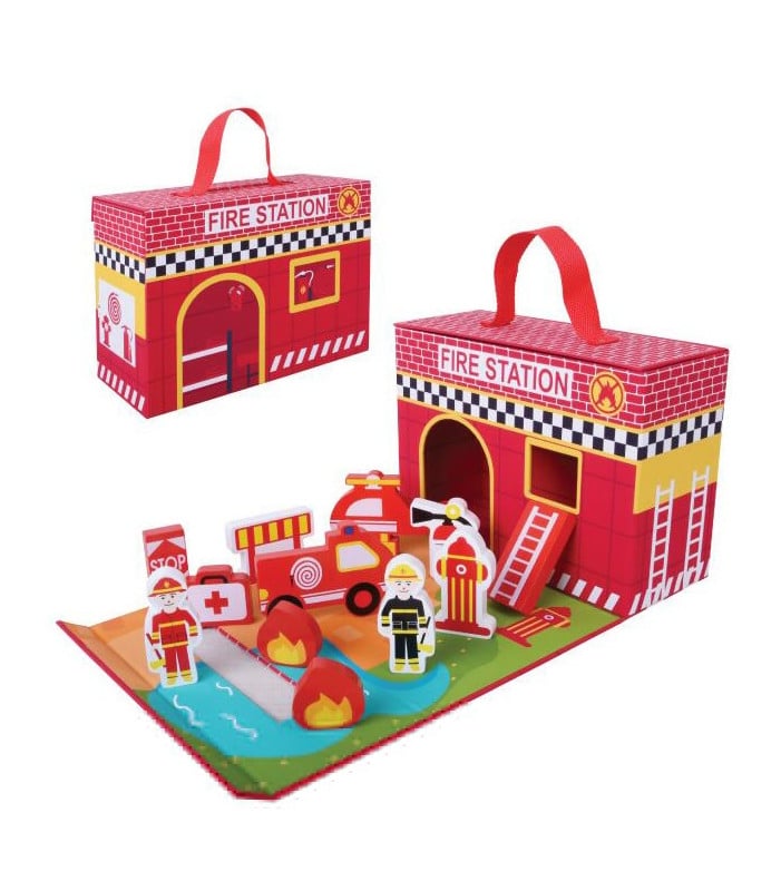 Toy Fire Station Playset