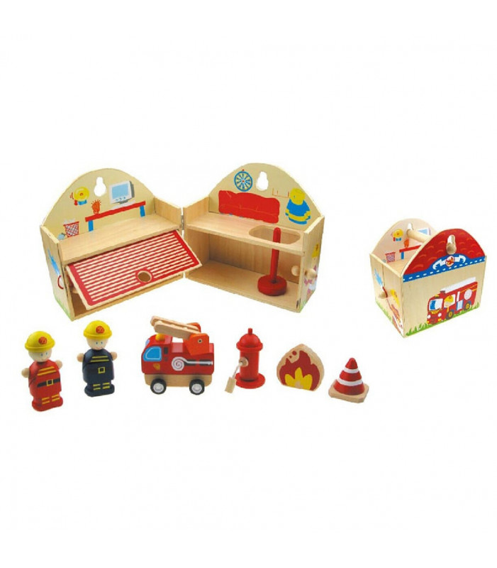 Fire Station Wooden Toy