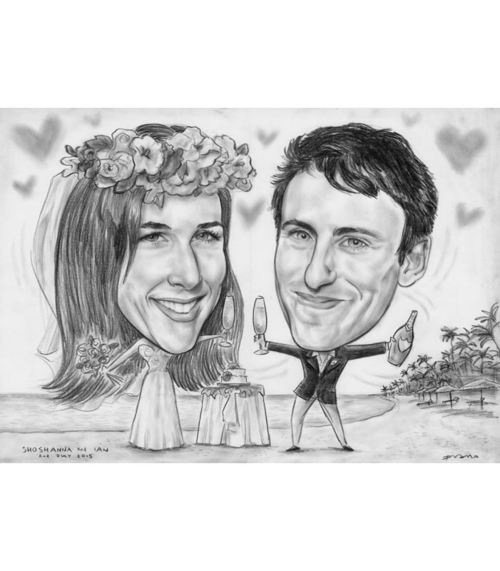 Wedding Gift Caricature - B/W