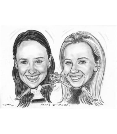 21st Birthday Gift Caricature for Her