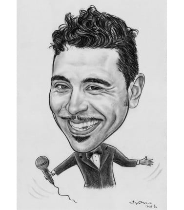 Caricature - 1 Person, Waist Up, BW