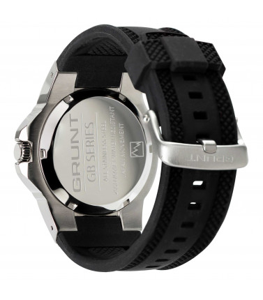 GRUNT Mens Watch - White Dial and Black Silicone Rubber Band