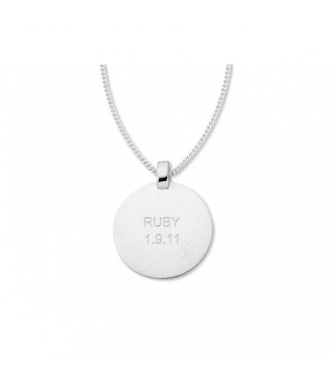 Personalised Single Sided Print Pendant - Sterling Silver 3cm