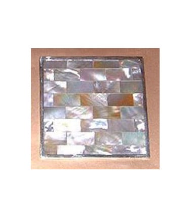 Mother of Pearl Square Coasters -with Sterling Silver Set of 4