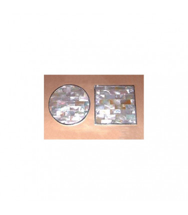 Mother of Pearl Round Coasters - with Sterling Silver Set of 4