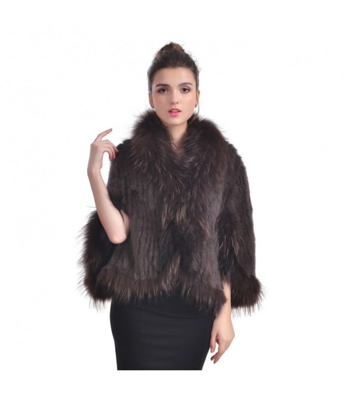 Jacket Cape- Rabbit and Raccoon Fur Jacket Cape- Rabbit and Raccoon Fur
