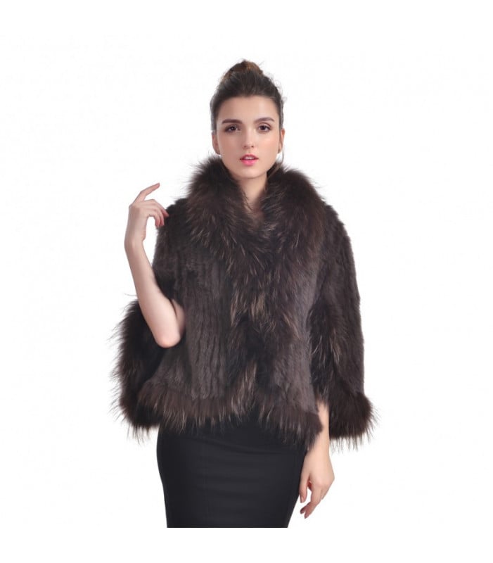 Jacket Cape- Rabbit and Raccoon Fur 