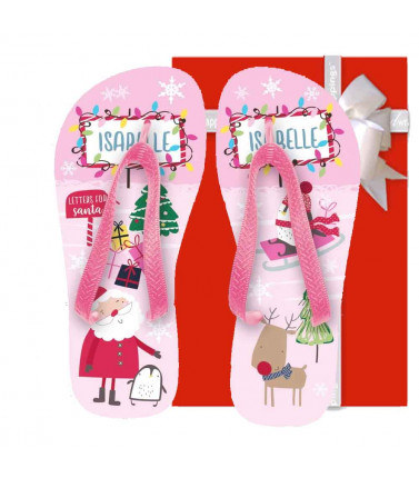 Kids Christmas Thongs - Girls Personalised