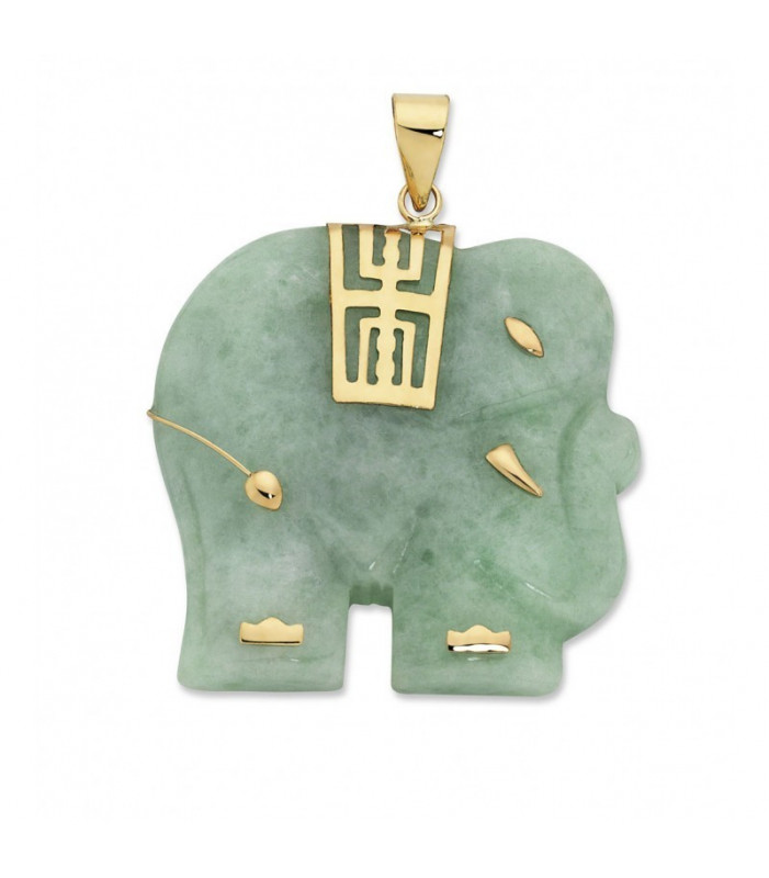 Jade Long Life Elephant Pendant