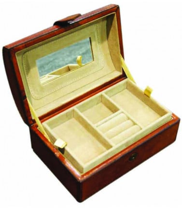 Buffalo Leather Dome Jewellery Box