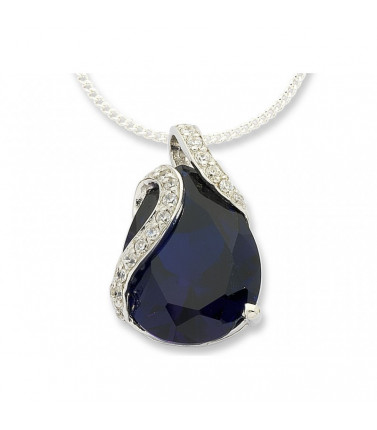Dark Blue Cubic Zirconia Necklace