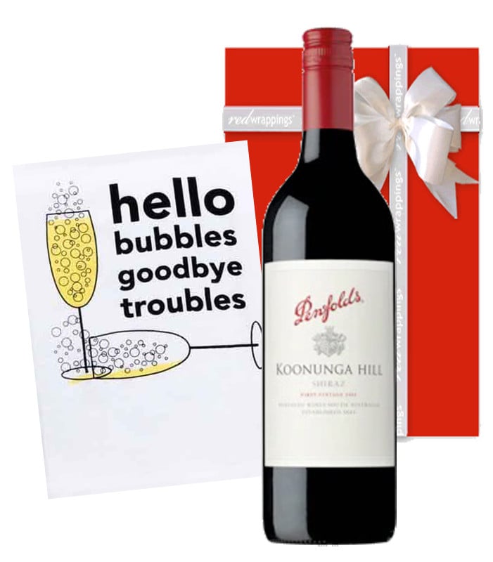 Wine Gift with Towel - Hello Bubbles