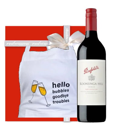 Wine Gift with Apron - Hello Bubbles