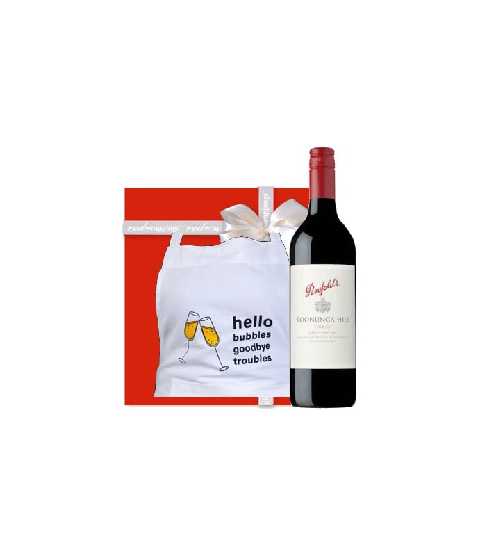 Wine Gift with Apron - Hello Bubbles
