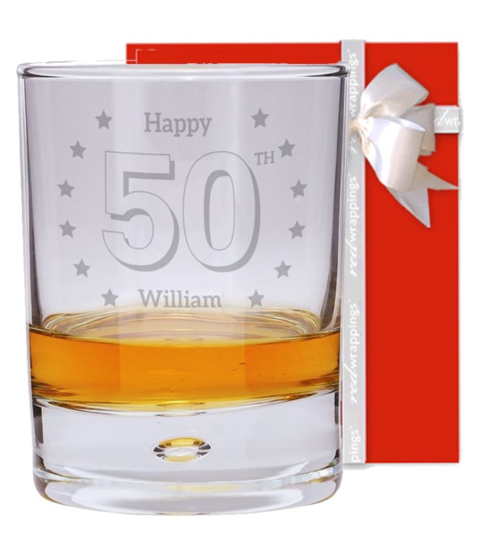 50th Birthday Personalised Whisky Glass