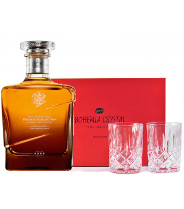 John Walker & Sons Private Collection 2016 Blended Scotch Whisky and Crystal Glasses