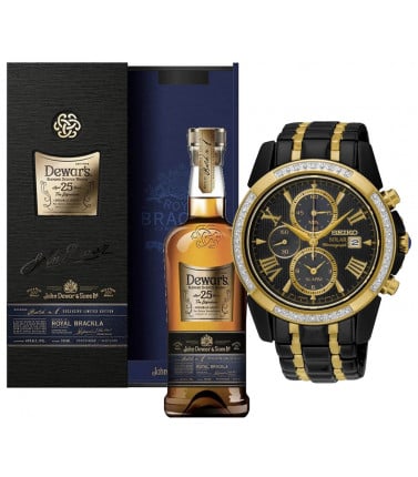 Corporate Gift for Achievemnt- Dewars 25 Yr Old Scotch and Seiko Le Grand SSC514P