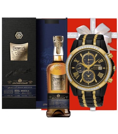 Corporate Gift for Achievemnt- Dewars 25 Yr Old Scotch and Seiko Le Grand SSC514P