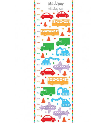 Kids Growth Chart - Vehicles