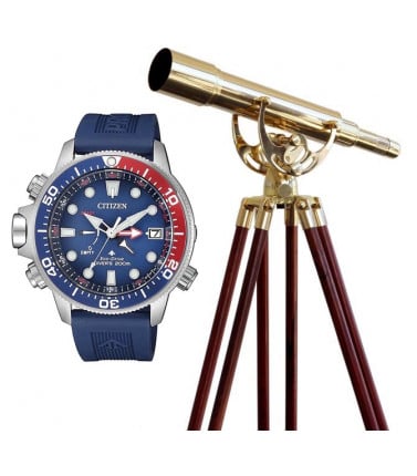 Corporate Gift - Brass Spotting Scope and Promaster Aqualand Watch