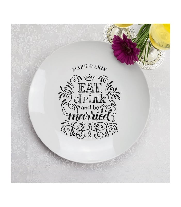 Wedding Gift Plate - Eat, Drink and Be Married