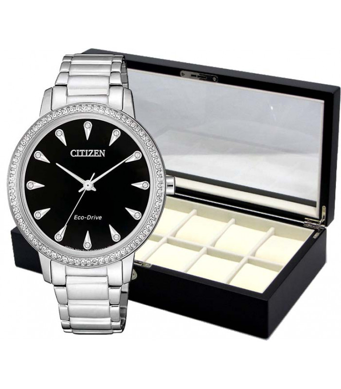 Citizen Silhouette Crystal Watch FE7040-53E and Watch Box