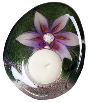 Crystal Tealight- Flower Purple