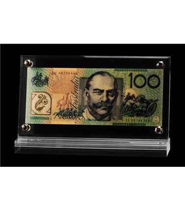 Australian $100 Banknote - 24 Carat Gold with Colour