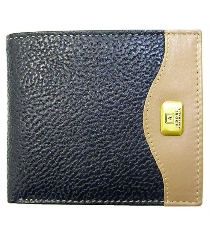 Navy Kangaroo Leather Wallet - with coin pouch