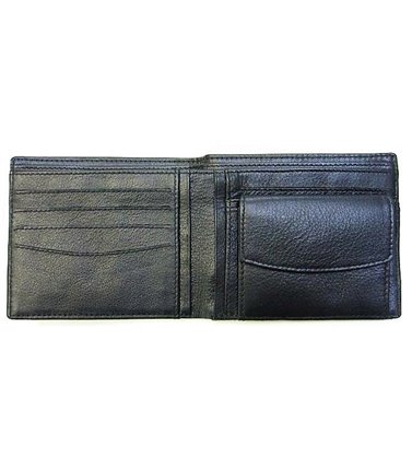 Kangaroo Leather Mens Wallet with Coin Purse -Black KW2096
