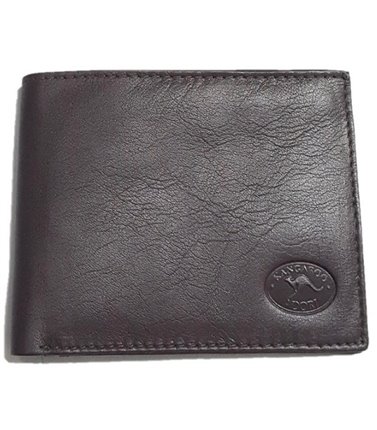 Kangaroo Leather Mens Wallet with Coin Purse - Brown KW2096