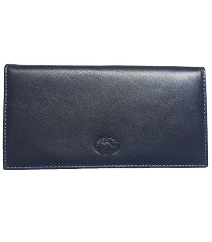 Ladies Wallet Black Kangaroo Leather with Stitching KWC2098