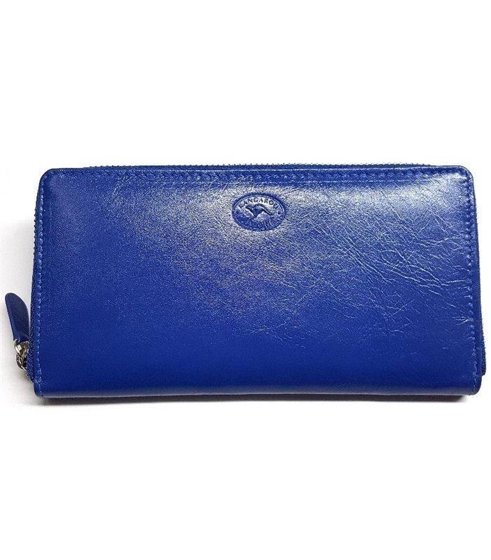 Kangaroo Leather Unisex Wallet- Blue KW3195