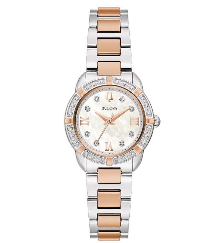 Bulova Mother of Pearl and Diamonds Ladies Watch