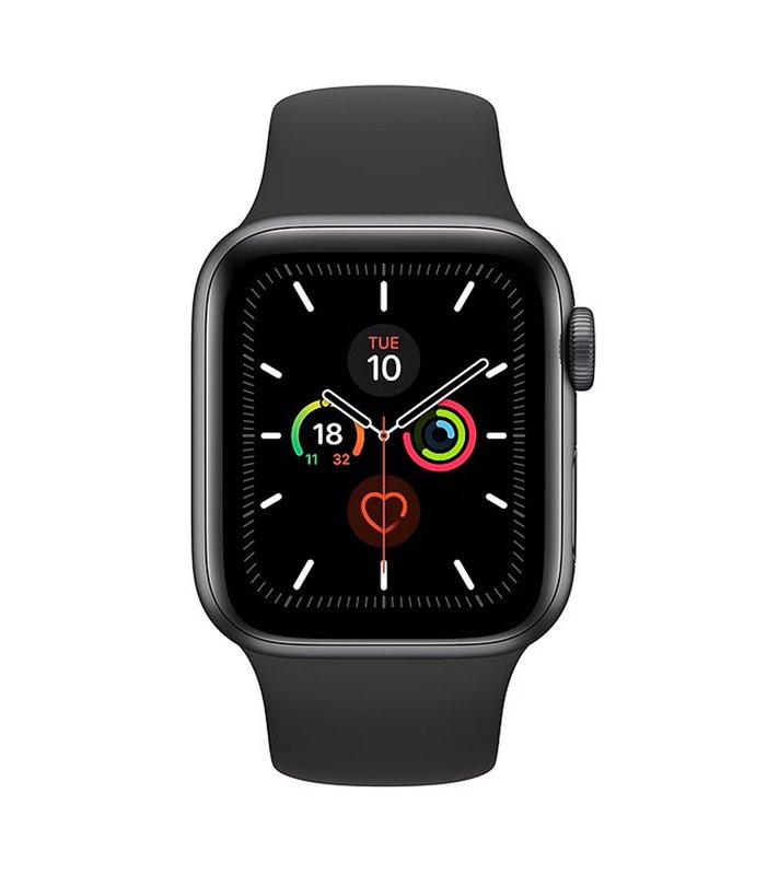 Apple Watch 44mm Series 5 (GPS + Cellular) - Space Grey Aluminum Case w/ Black Sport Band