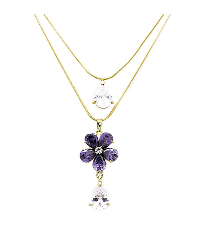 Necklace -Flower Swarovski Crystals