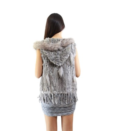 Fur Vest - Classic Hooded, Rabbit