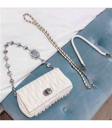 MM Soft Leather Clutch - Cream