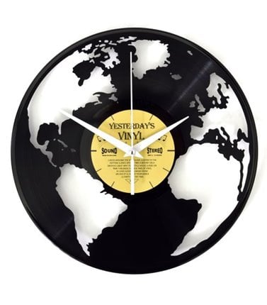 Vinyl Wall Clock- The World