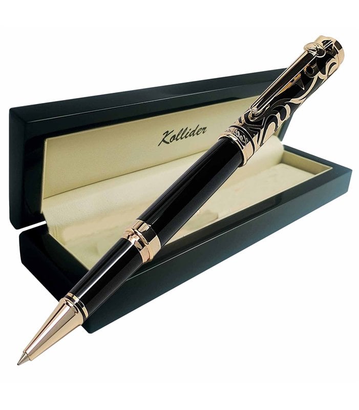 Rollerball Pen - Sapphire Black and Gold Rollerball Pen - Sapphire Black and Gold