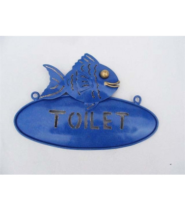 Mediterranean Blue Fish Toilet Plaque